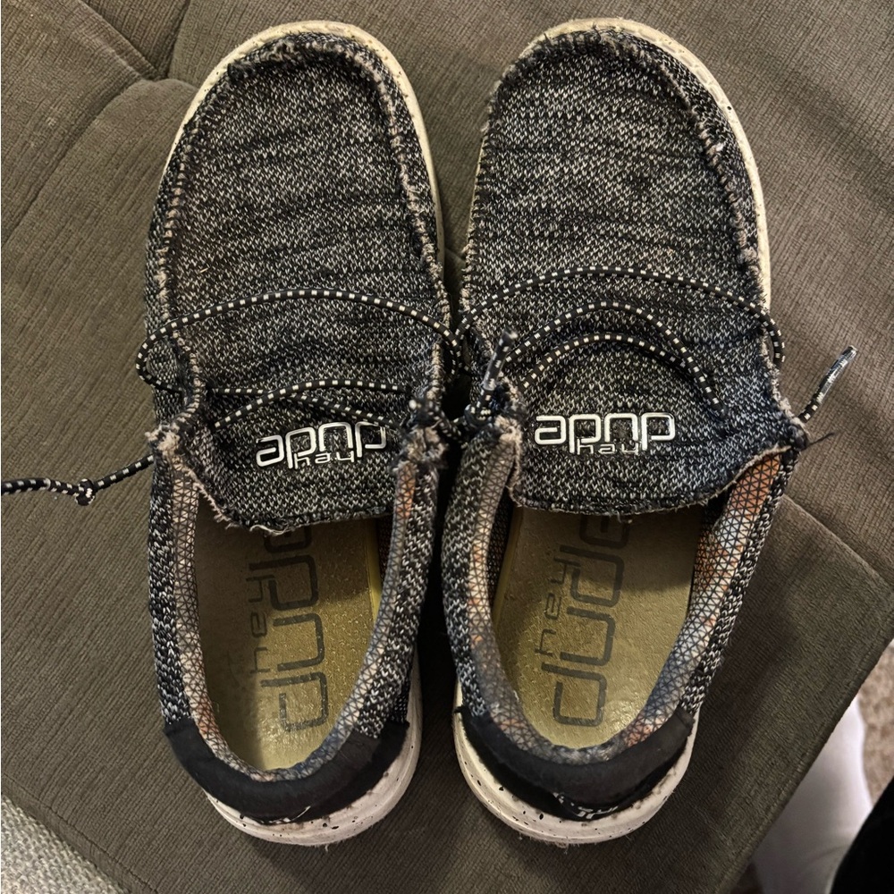 Hey Dude Kids Black and Gray Moccasins